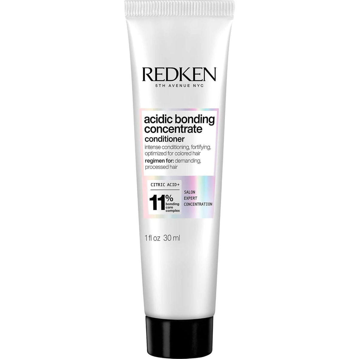 Redken Bonding Concentrate Conditioner bottle close-up highlighting repair benefits for damaged hair