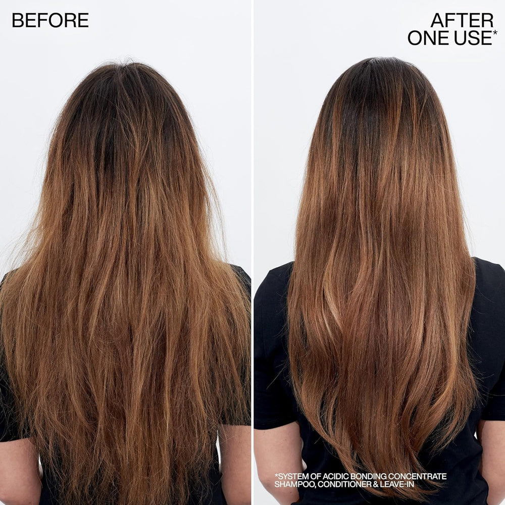 Label detail of Redken Bonding Concentrate Conditioner emphasizing color-safe formula
