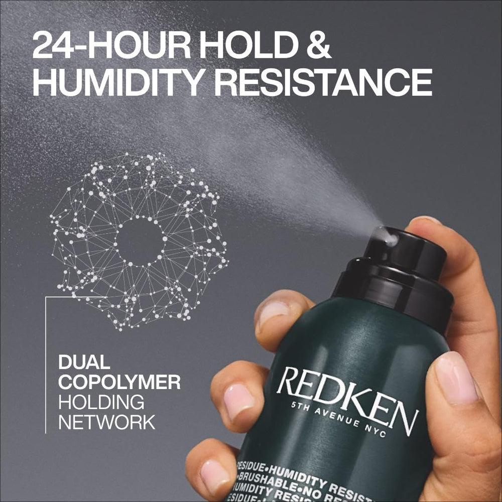 Redken Control Hairspray 28 heat protection helps styling with tools.