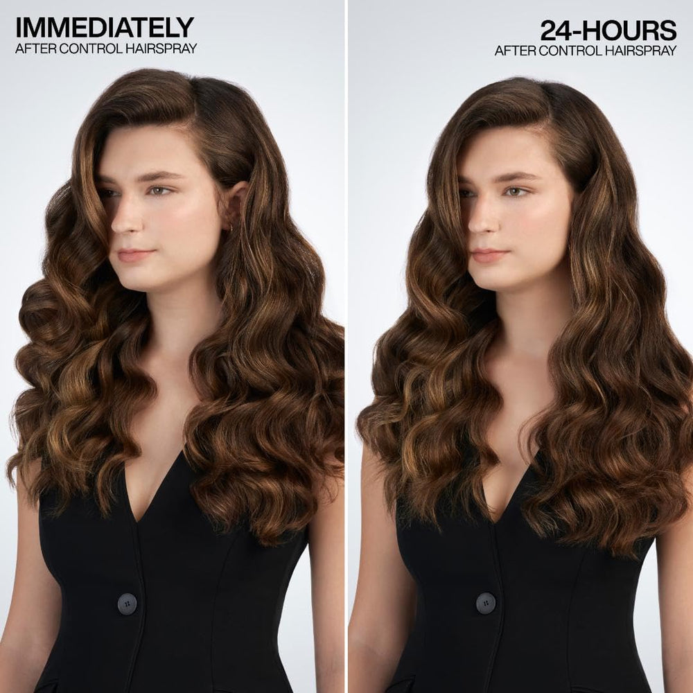 Redken Control Hairspray 28 finish image shows weightless brushable hold.