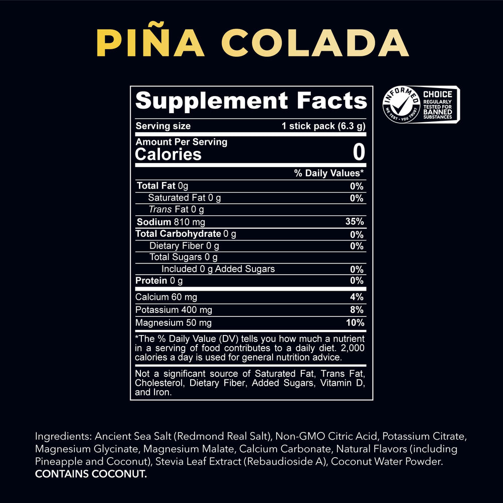 Redmond Re-Lyte Piña Colada scoop dispensing powder for easy mixing.