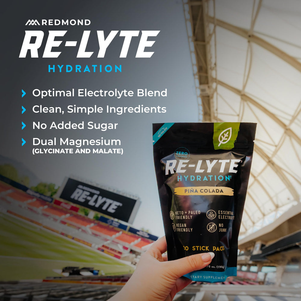 Redmond Re-Lyte Piña Colada travel bottle ready for workouts.