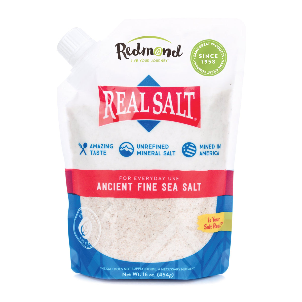 Redmond Real Salt ancient fine sea salt in a bowl for everyday seasoning.