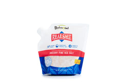 Redmond Real Salt ancient fine sea salt pouch showcases subtle sweetness for everyday meals.
