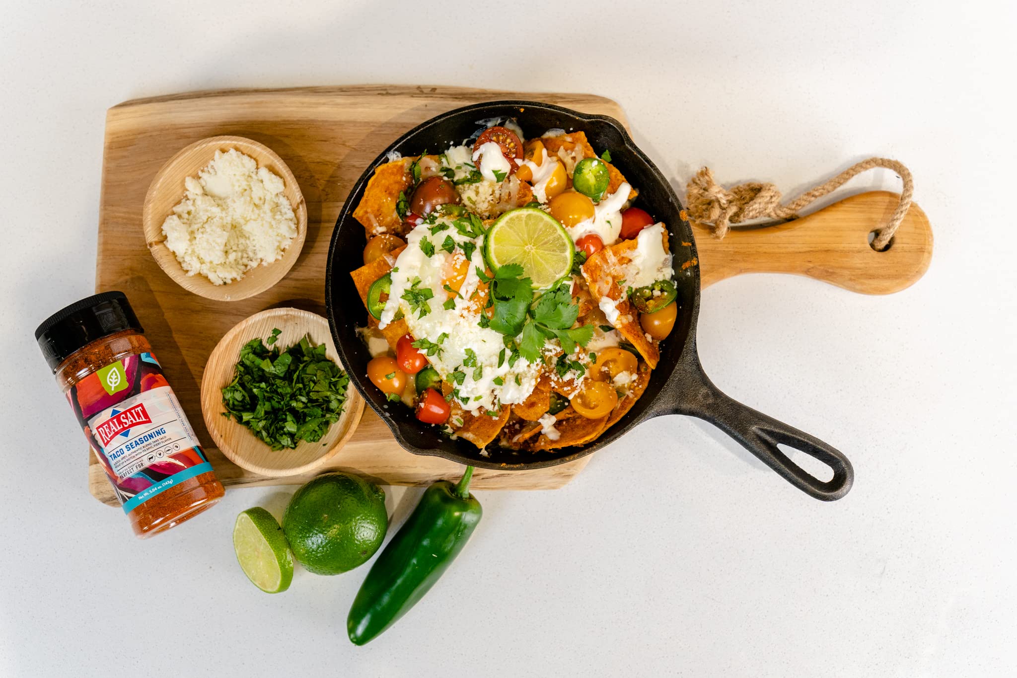 Redmond Real Salt Taco Seasoning ready-dish display conveys quick, flavorful meals