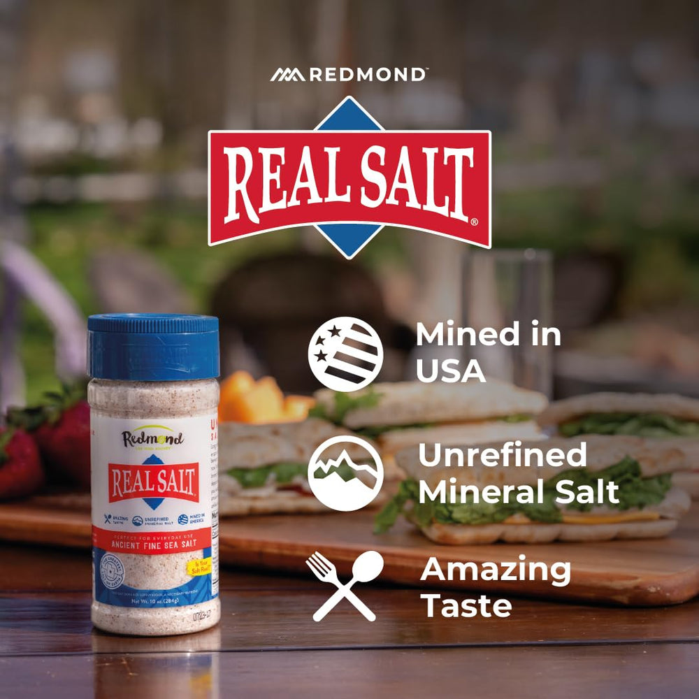Redmond Real Salt US mined in Utah emphasizes local sourcing and authentic taste.