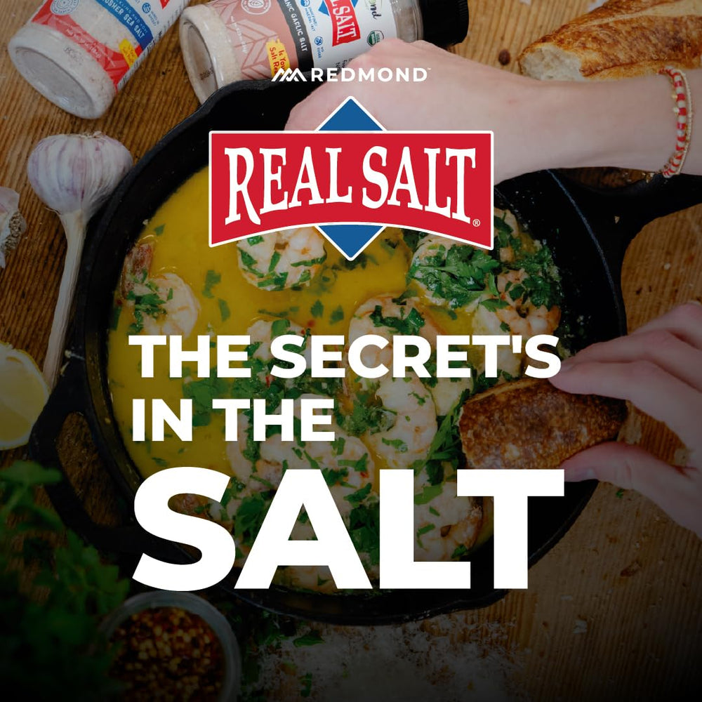 Redmond Real Sea Salt gift packaging, pantry staple ready for gifting.