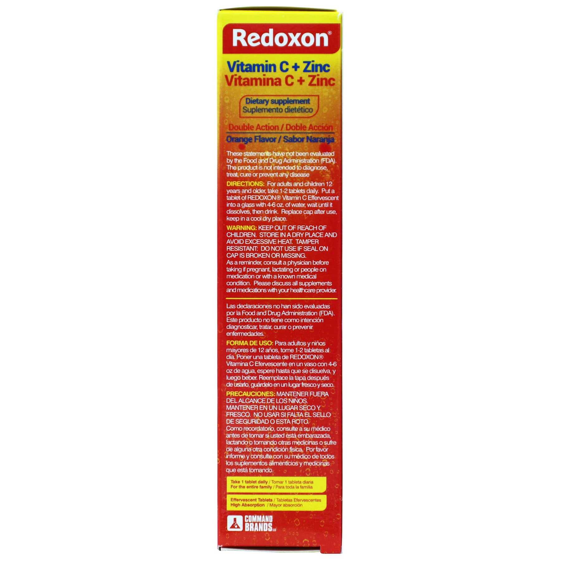 Redoxon glass with sparkling orange drink, suggesting refreshing immune-supporting hydration.
