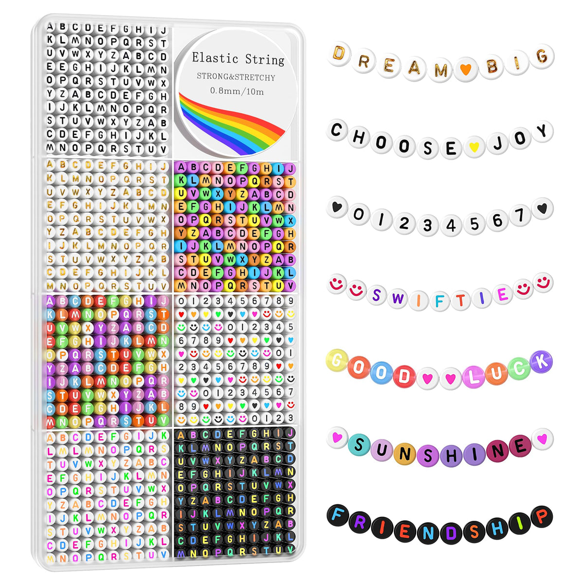 Redtwo 1600-piece letter beads kit for customized bracelets