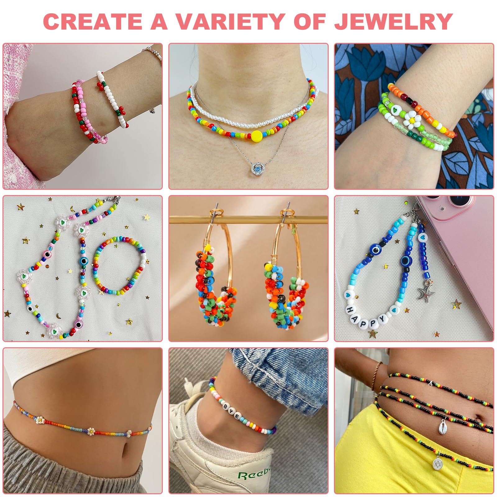 Redtwo beads in 24 colors for colorful DIY bracelets and necklaces
