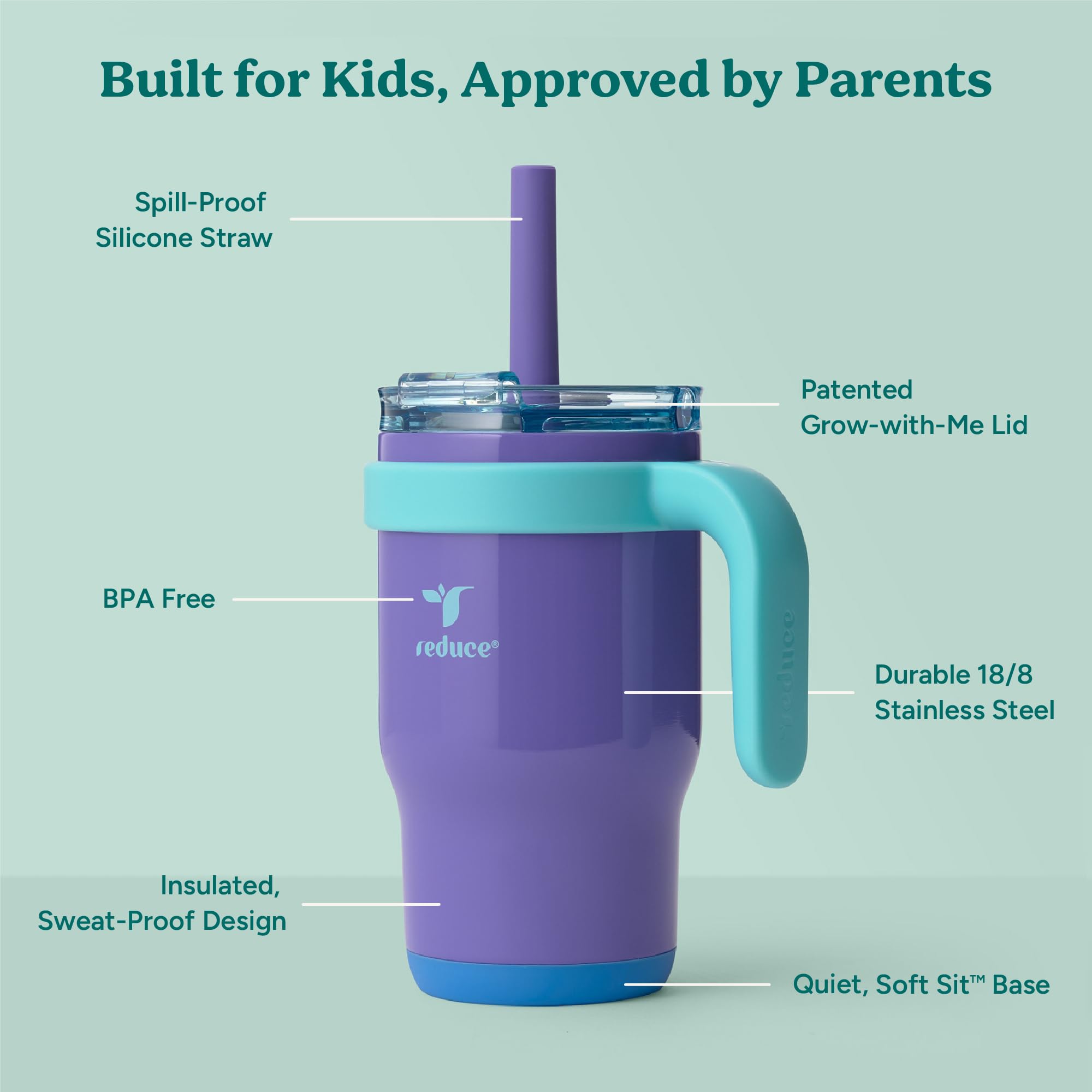 REDUCE Coldee 3in1 lid supports sipping, drinking, or gulping in one cup.