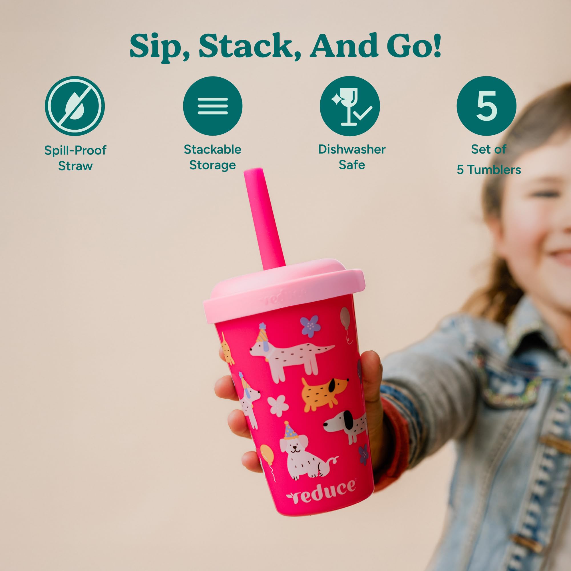 REDUCE GoGo spill-proof straw 12oz tumbler enables mess-free sipping on the go