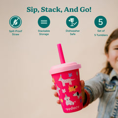 REDUCE GoGo's twist-on lid tumbler designed for easy on-the-go hydration.