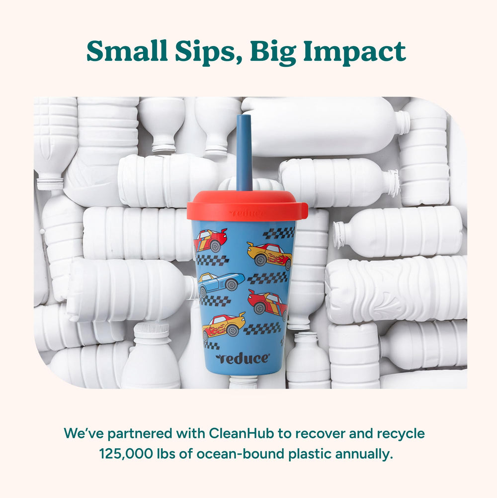 REDUCE GoGo twist-on lids secure cups for confident sipping on adventures.