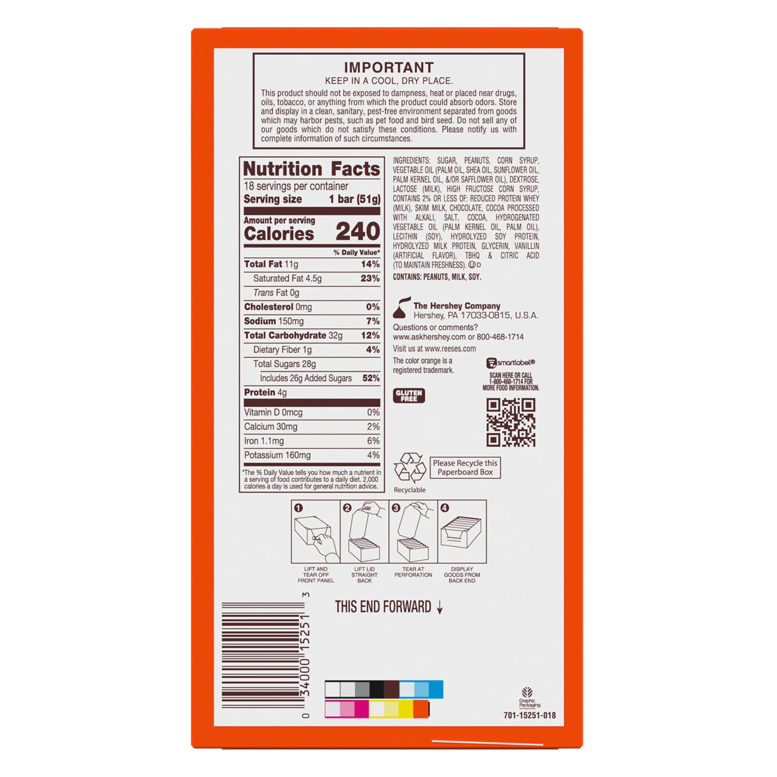 REESE'S FAST BREAK bar with nougat center ideal for lunch breaks.