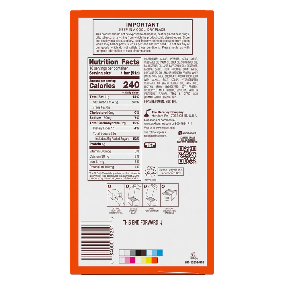 REESE'S FAST BREAK bar with nougat center ideal for lunch breaks.