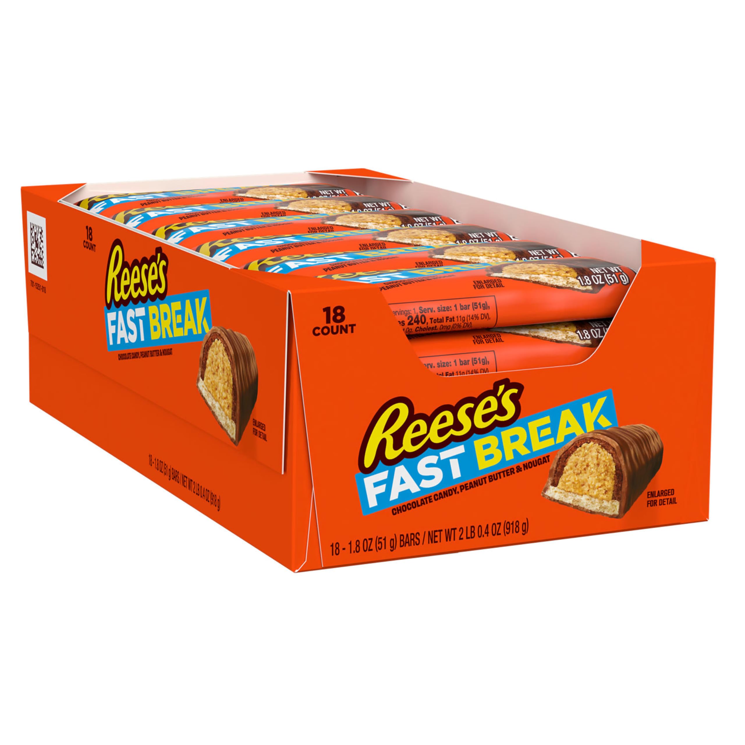 REESE'S FAST BREAK peanut butter center snack on the go.