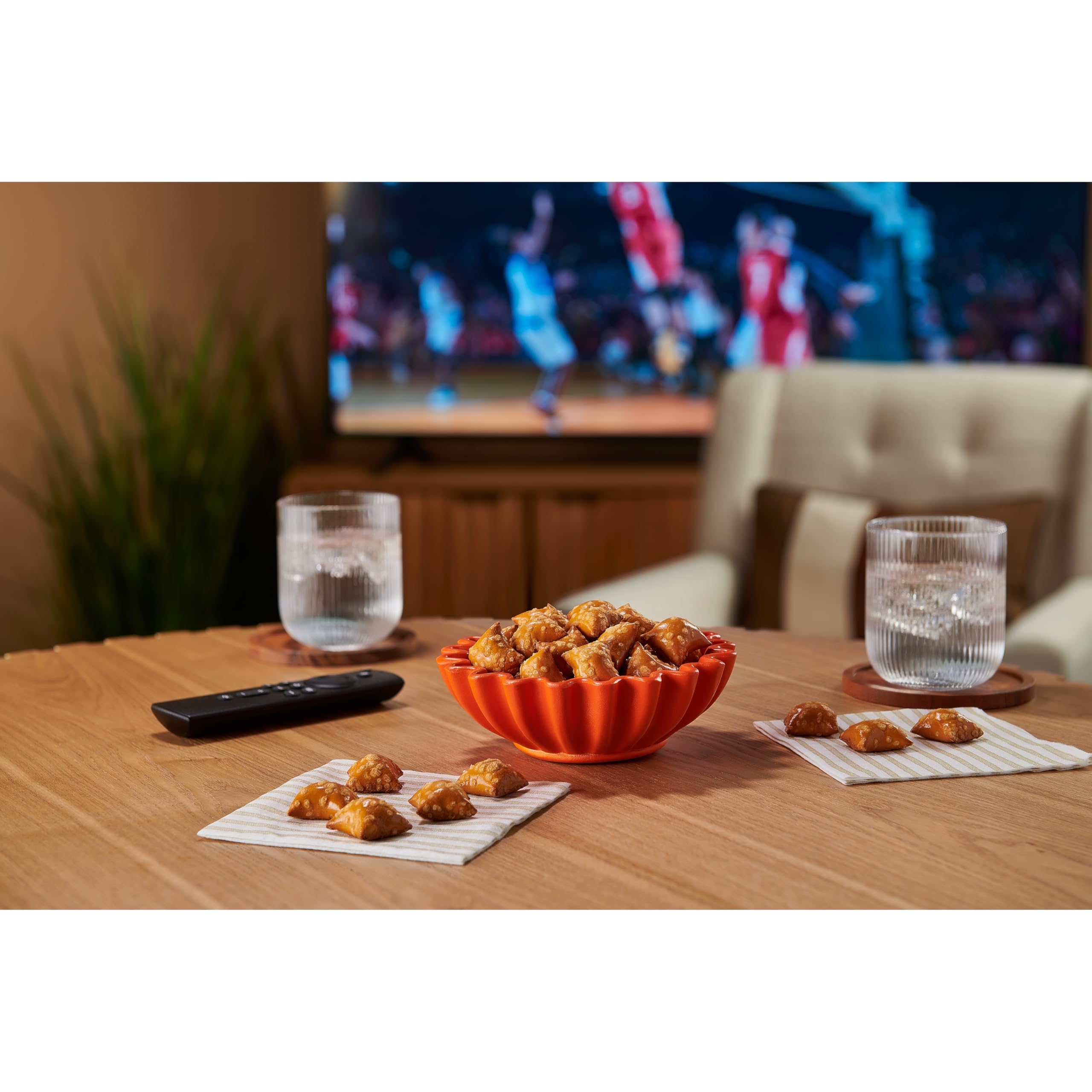 Reese's Filled Pretzels jar on shelf invites sharing.