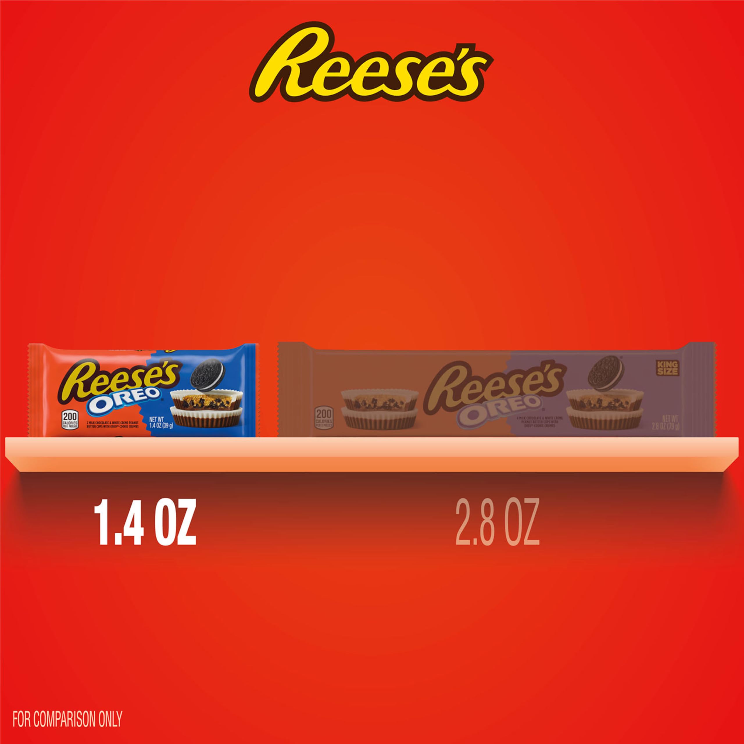 Individual Reese's Oreo cup on a plate ready to snack.
