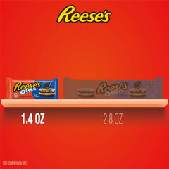 Individual Reese's Oreo cup on a plate ready to snack.