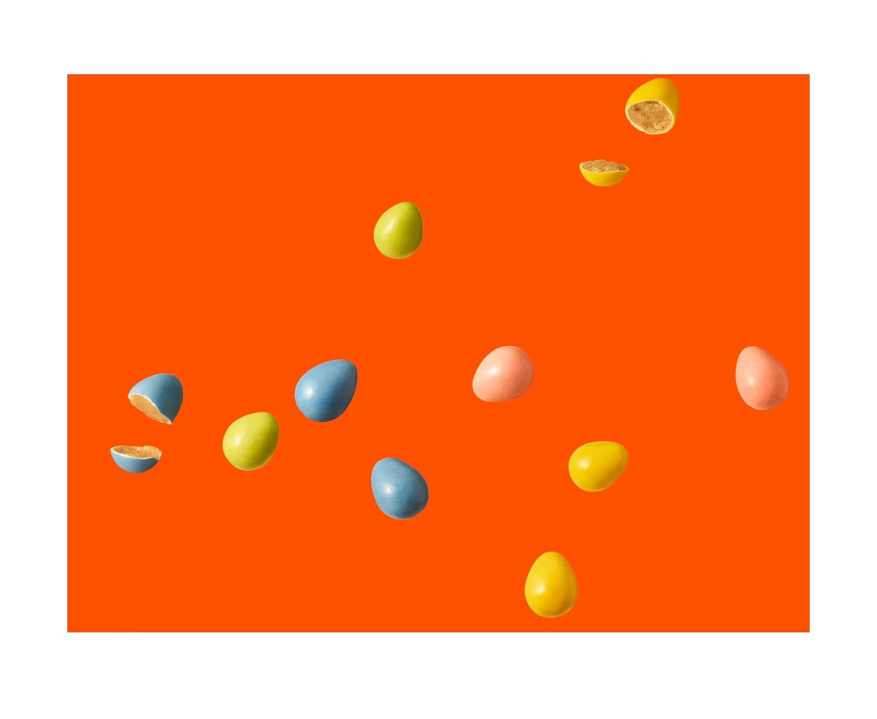 Reese's Pieces peanut butter center inside a crisp candy shell