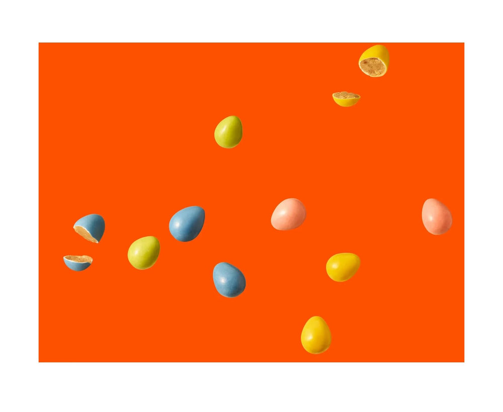 Reese's Pieces peanut butter center inside a crisp candy shell