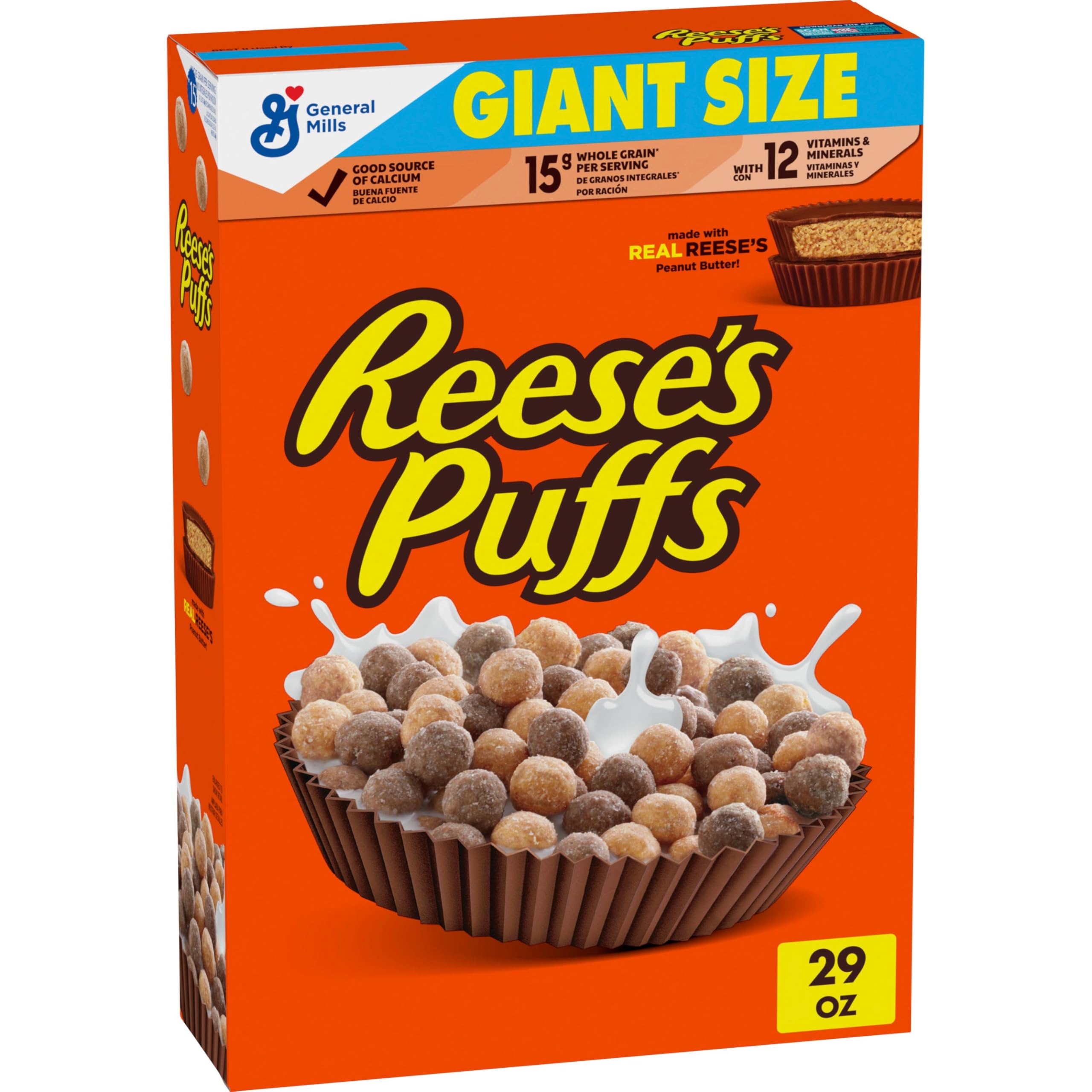 Reese's Puffs chocolatey peanut butter bowl for a quick breakfast.