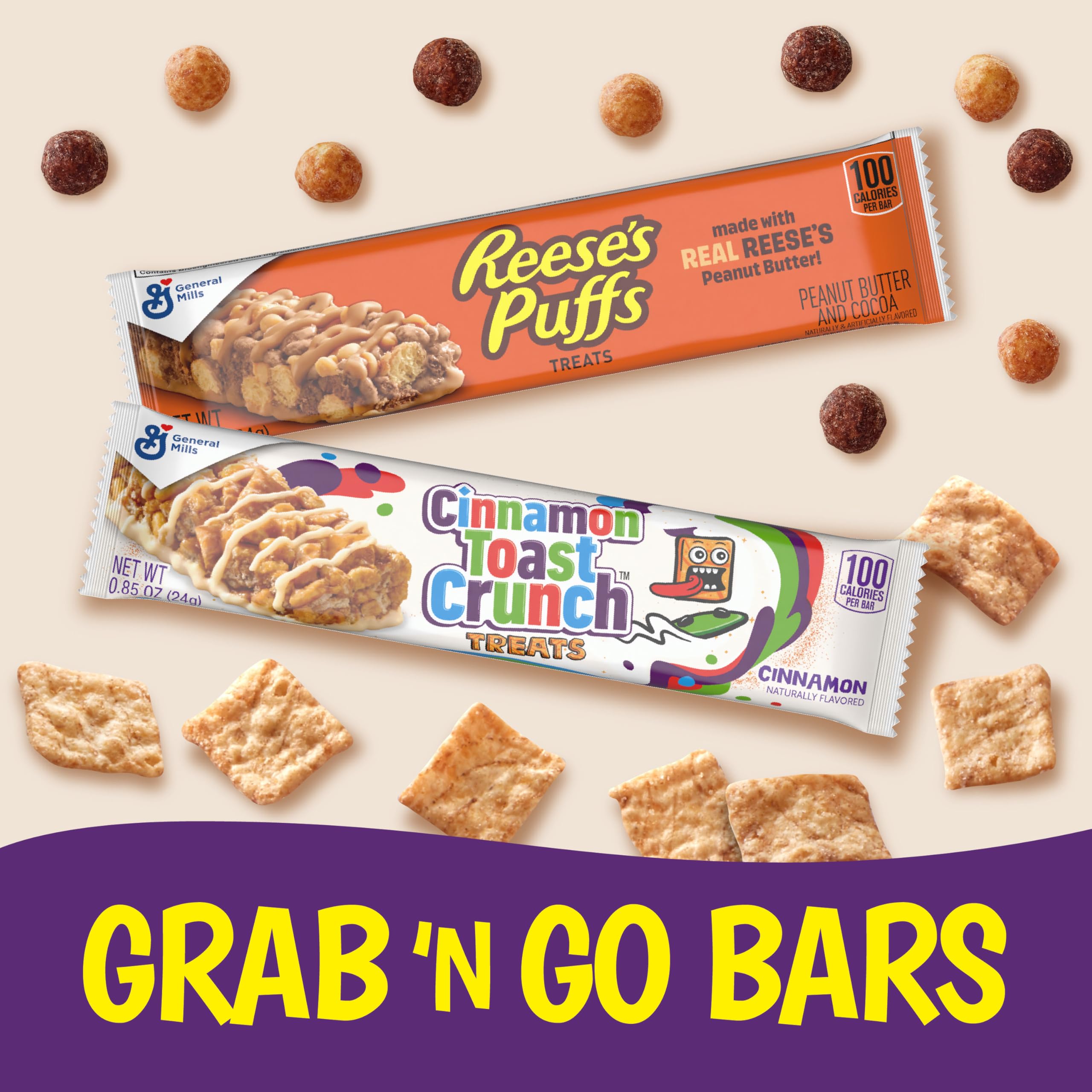 Reese's Puffs individually wrapped snack bars for on-the-go convenience