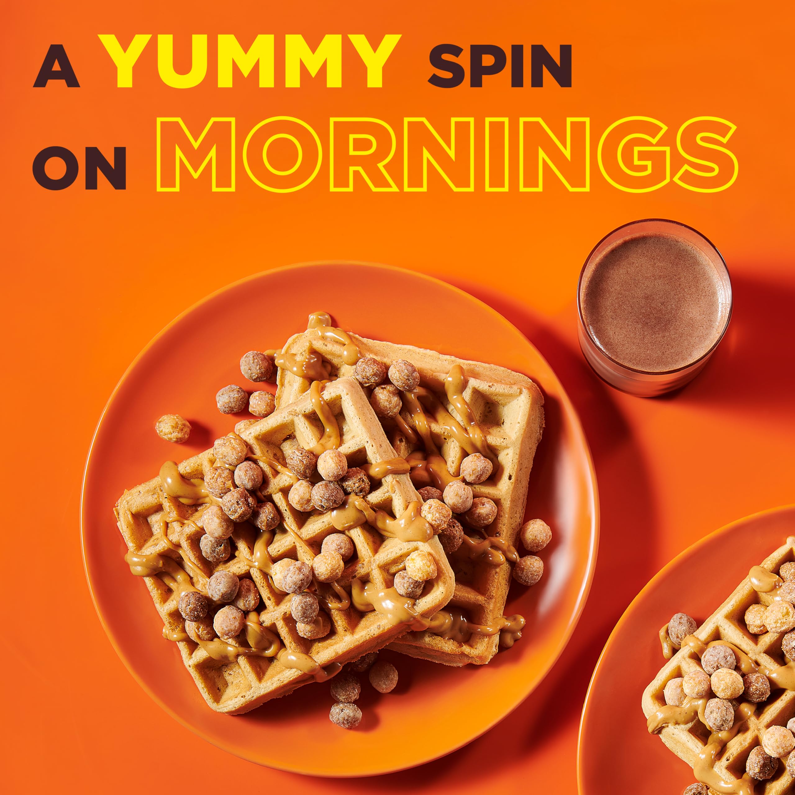 Reese's Puffs as ice cream topping for a chocolatey treat.