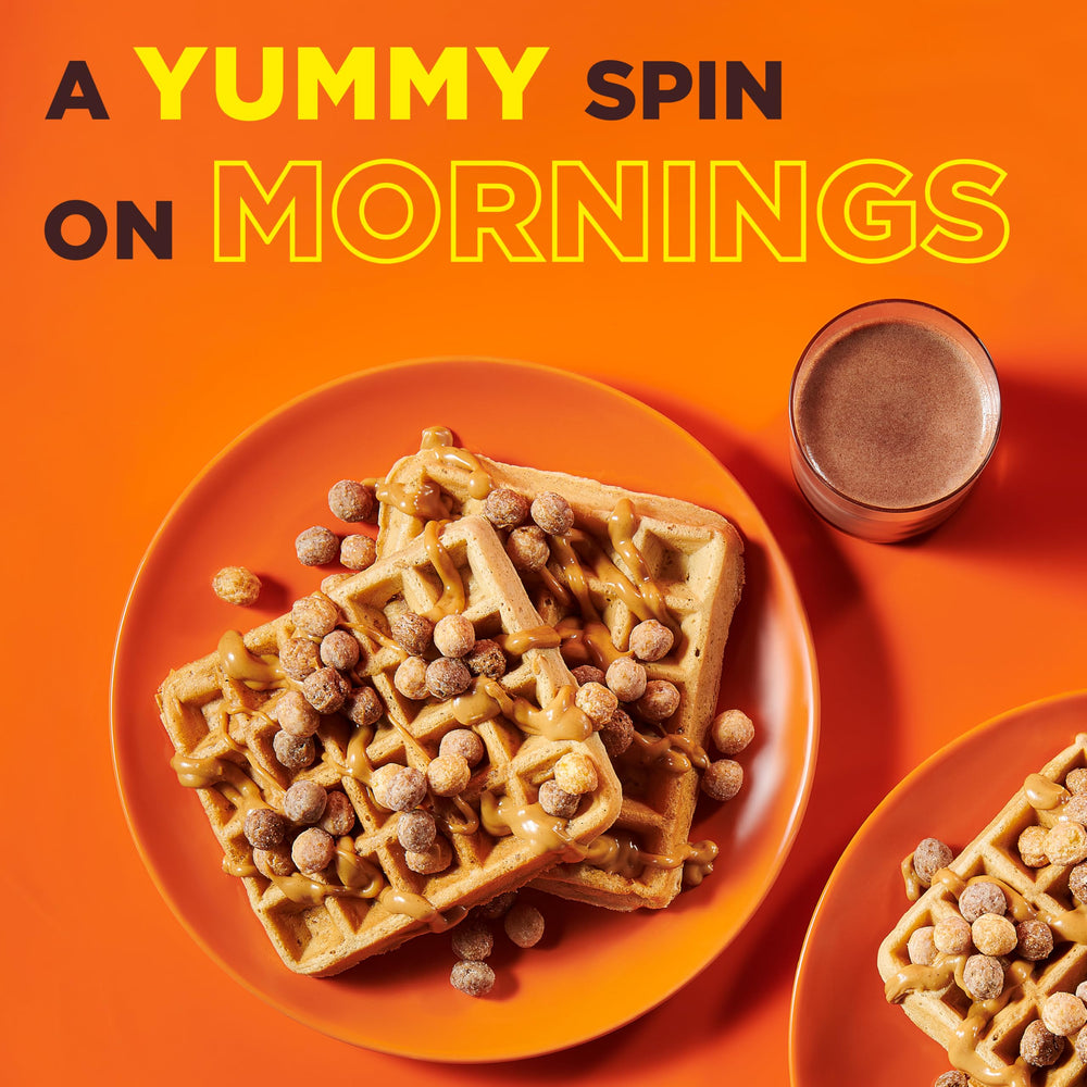 Reese's Puffs as ice cream topping for a chocolatey treat.