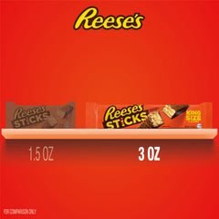 REESE'S STICKS layers of crispy wafers with milk chocolate detail.