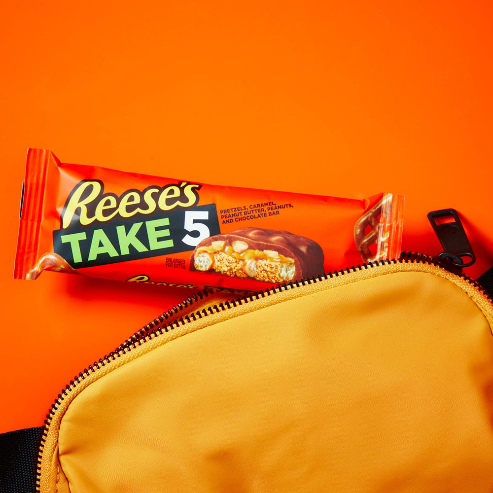 REESE'S Take 5 bars ready for baking use in brownies and desserts.