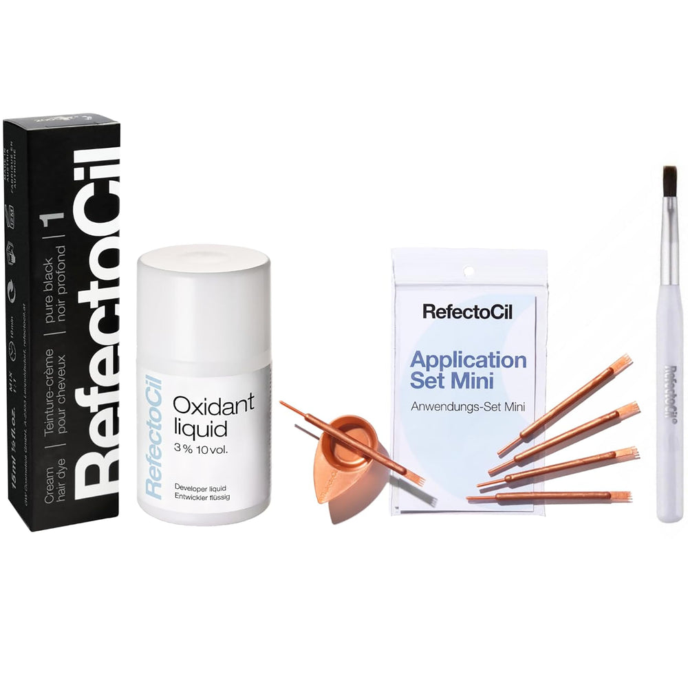 RefectoCil No.1 black dye bottle for intense, long-lasting color.