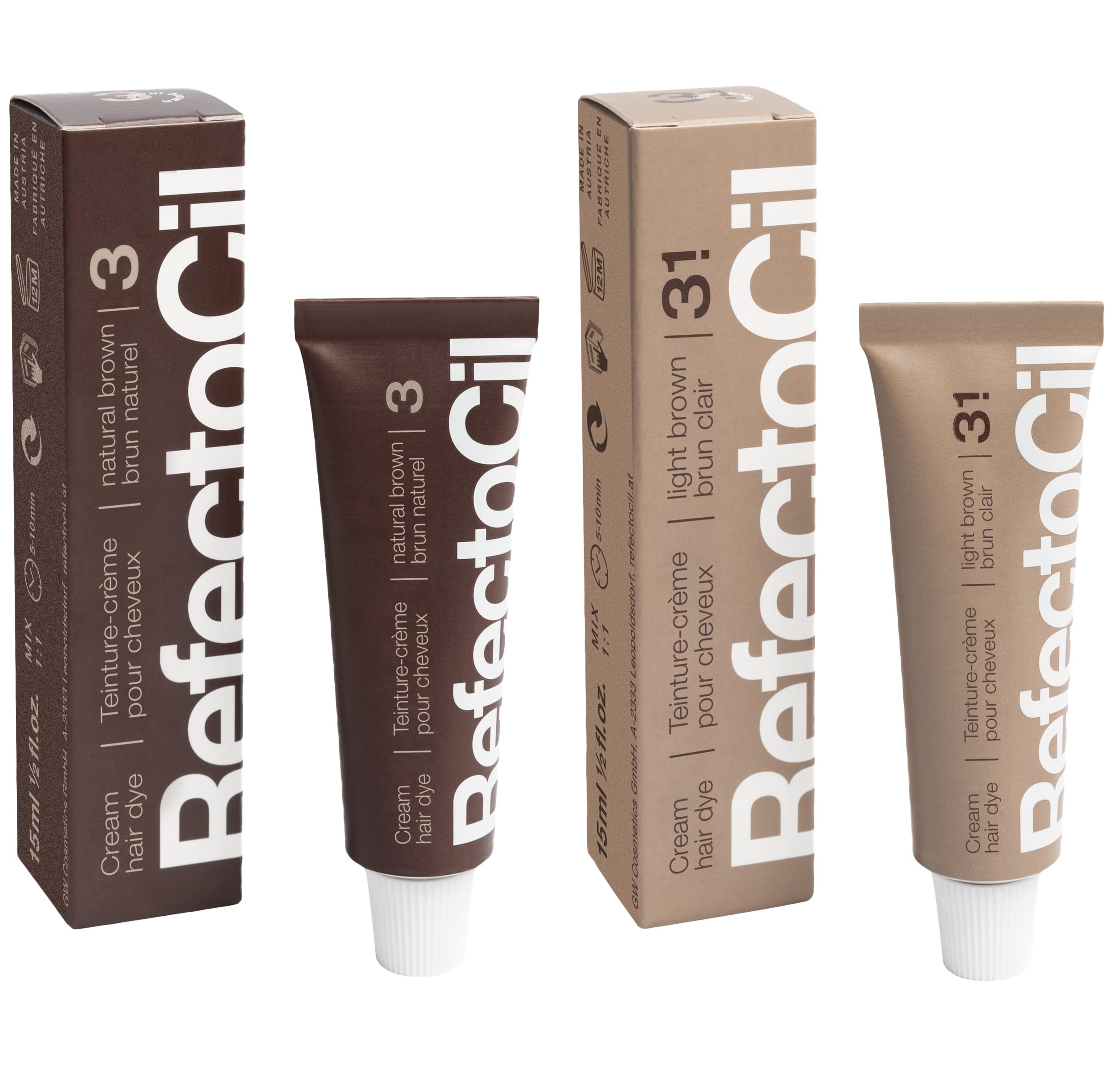 RefectoCil Cream Dye 3 Natural Brown for a natural brunette look with lasting color