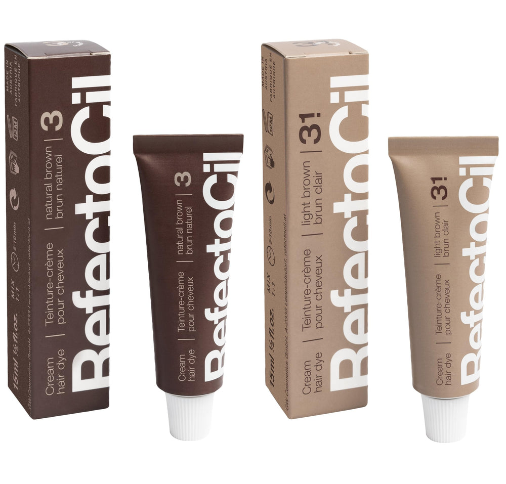 RefectoCil Cream Dye 3 Natural Brown for a natural brunette look with lasting color