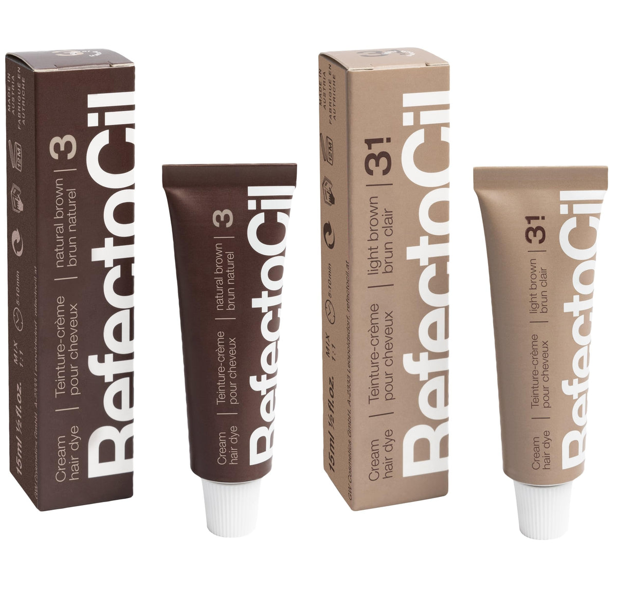 RefectoCil Cream Dye 3 Natural Brown for a natural brunette look with lasting color