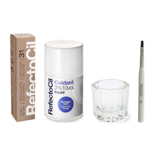 RefectoCil Light Brown 3.1 dye jar for natural warm brown shade.