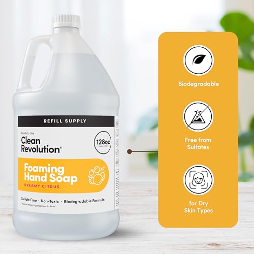 Refill supply gallon jug ready to pair with Clean Revolution dispenser.