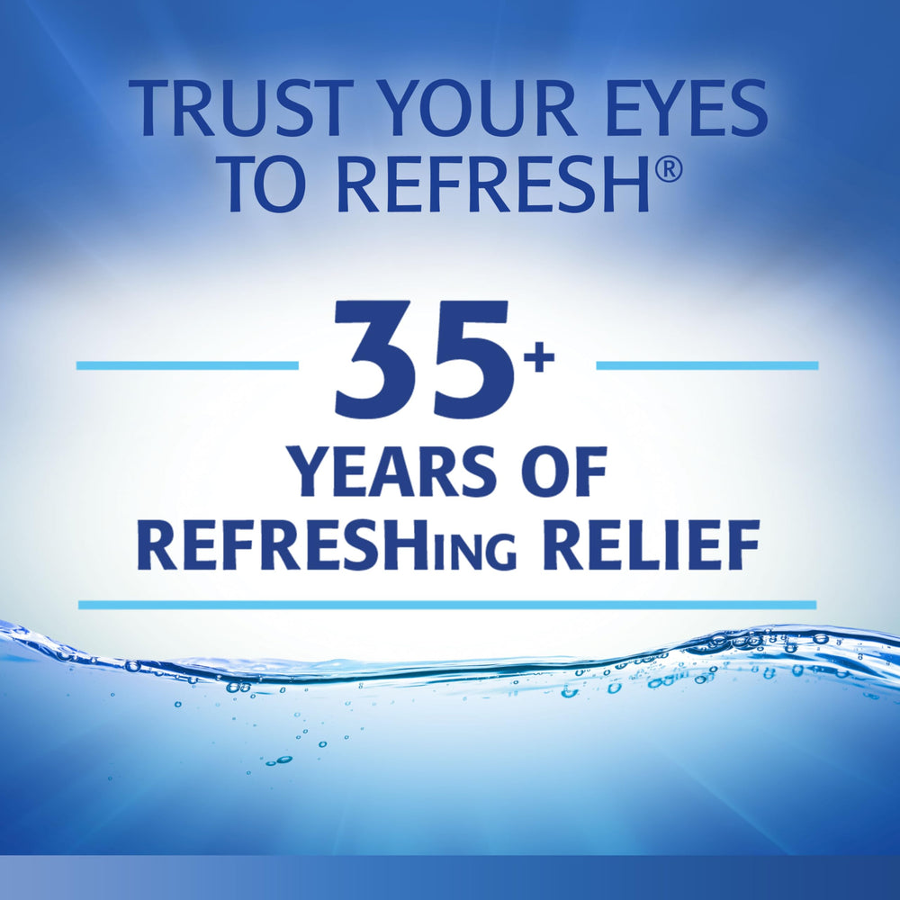 Refresh Classic 50-count packaging keeps supplies ready for travel.