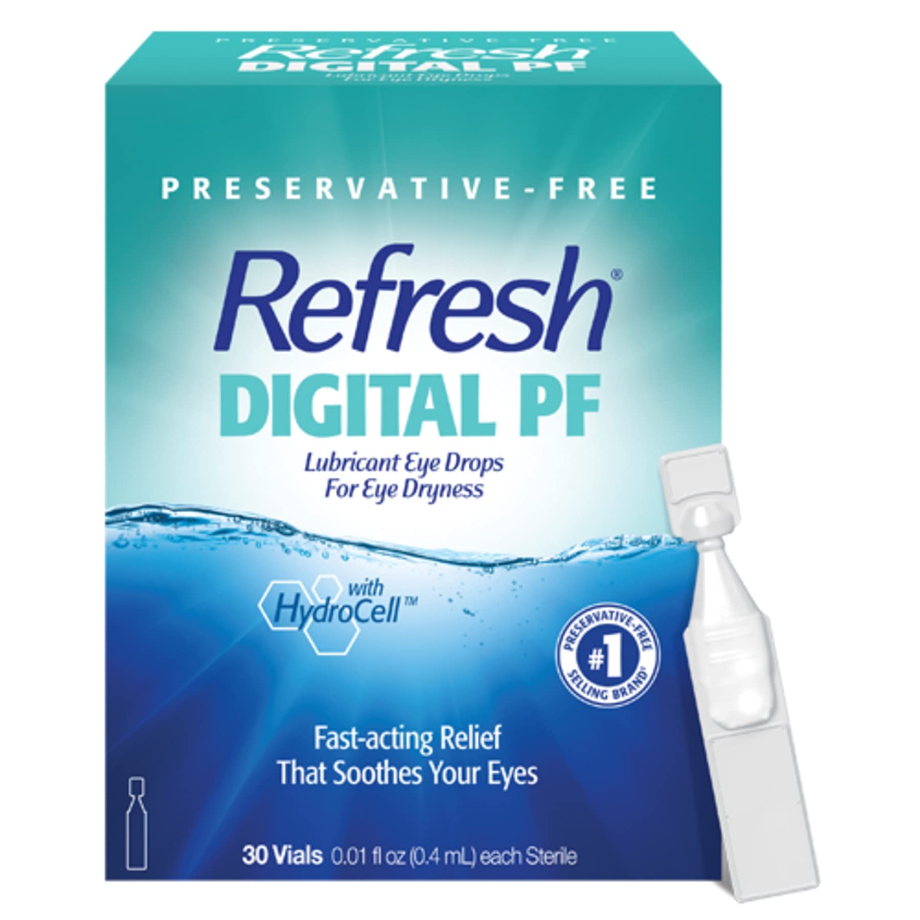 Refresh Digital PF packaging showing preservative-free eye care for on-the-go use.