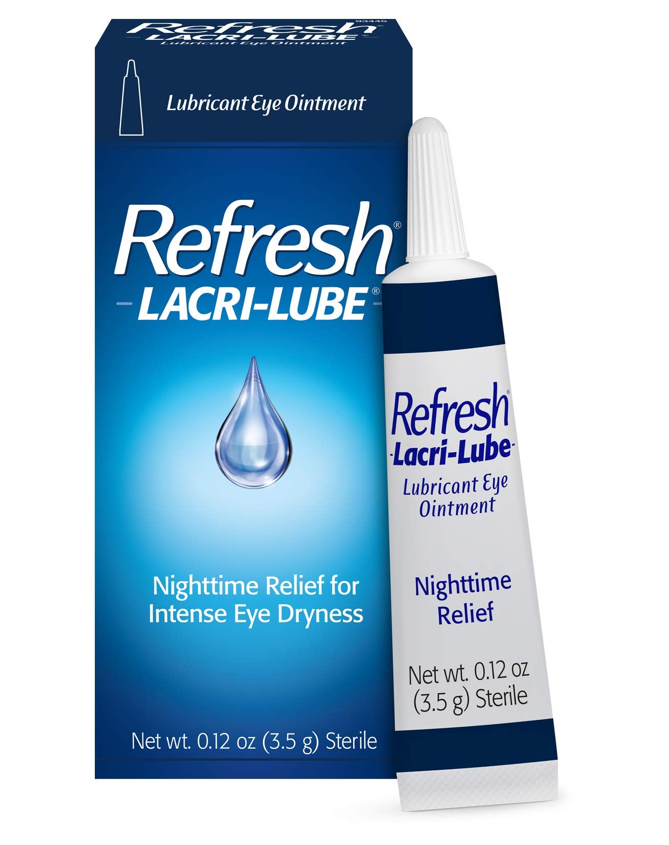 Dispensing tip of Refresh Lacri-Lube highlights controlled application