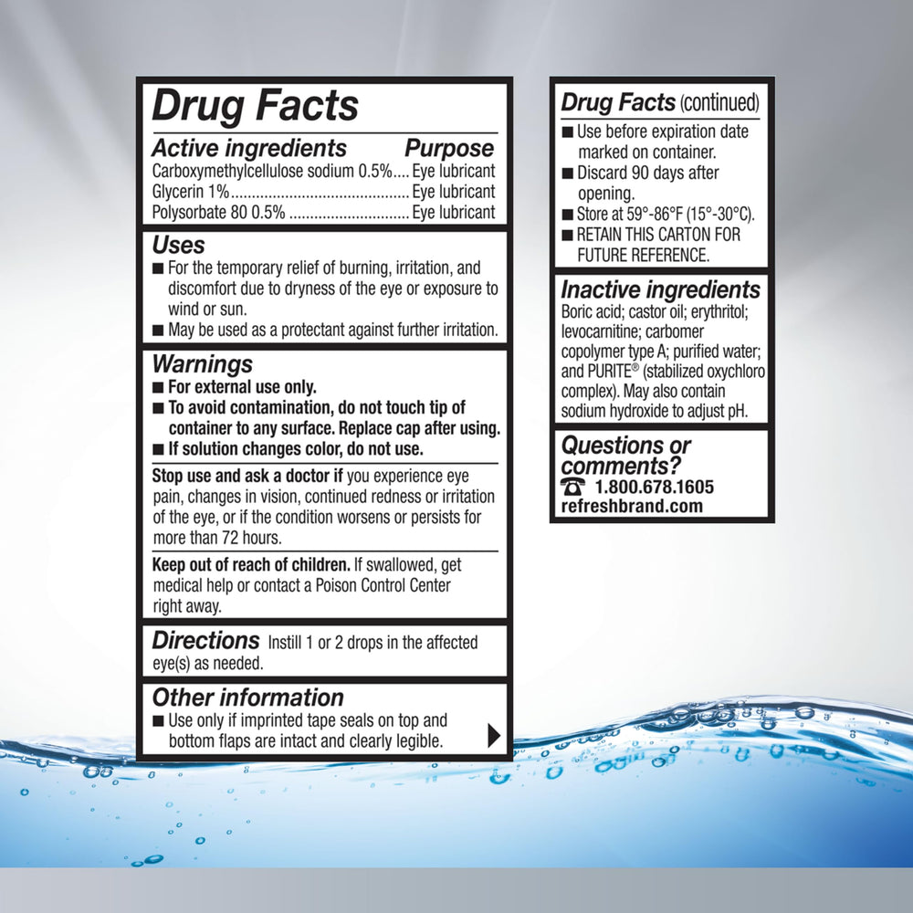 Close-up of drop on hand with Refresh Optive Advanced