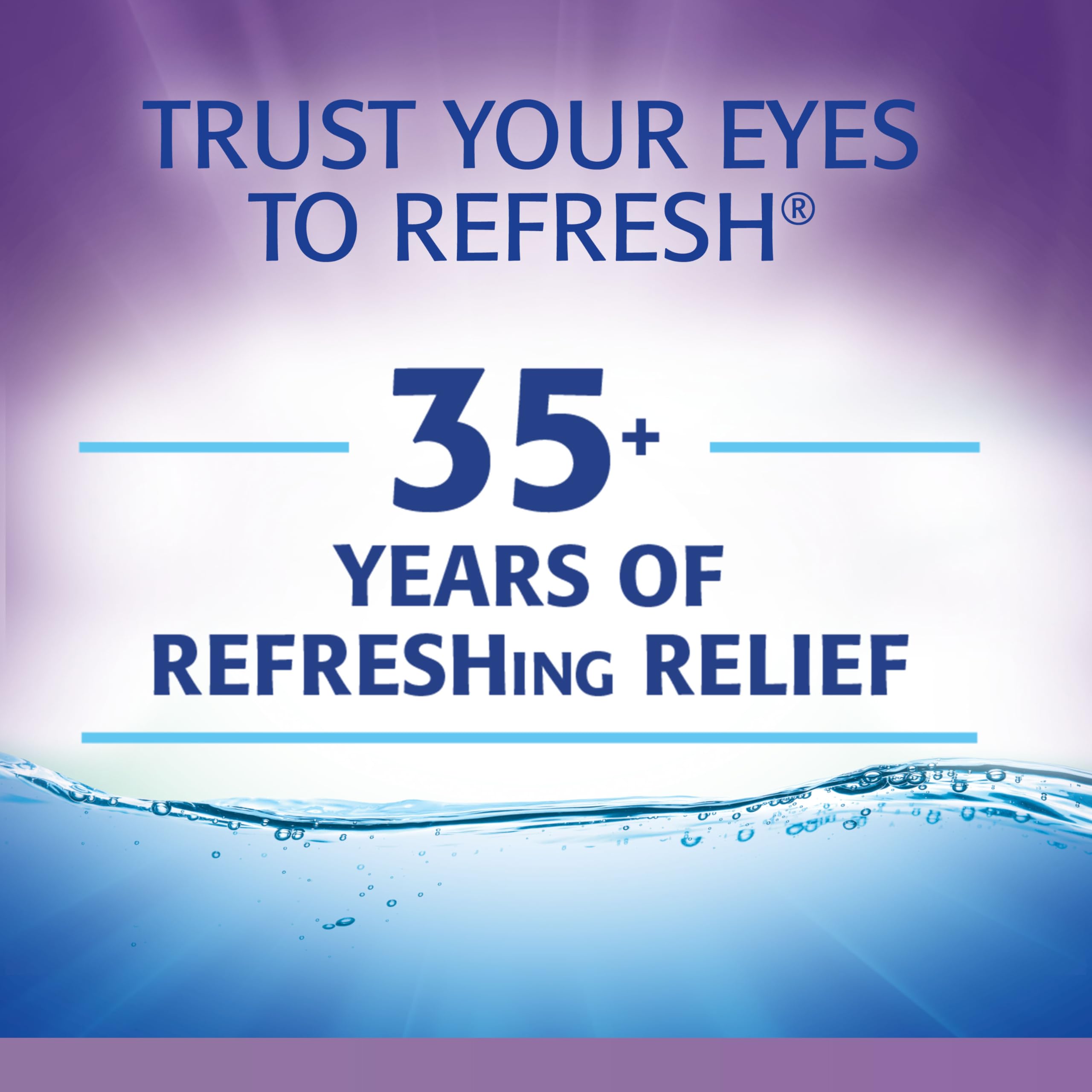 Refresh Optive Gel Drops HydroCell technology illustration showing hydrated eye surface.