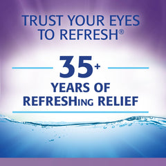 Refresh Optive Gel Drops HydroCell technology illustration showing hydrated eye surface.