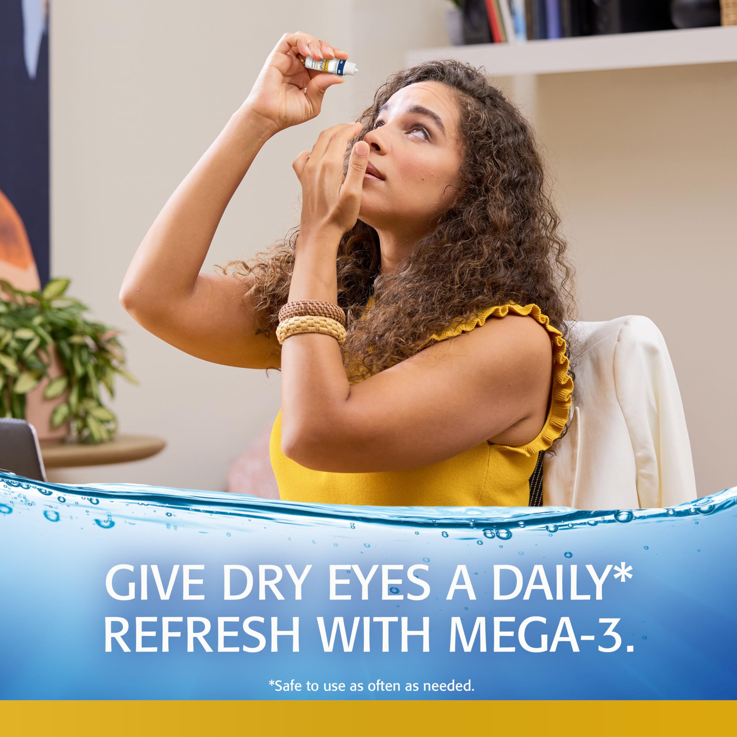Refresh Optive Mega-3 PF trehalose antioxidant graphic suggesting tear protection.