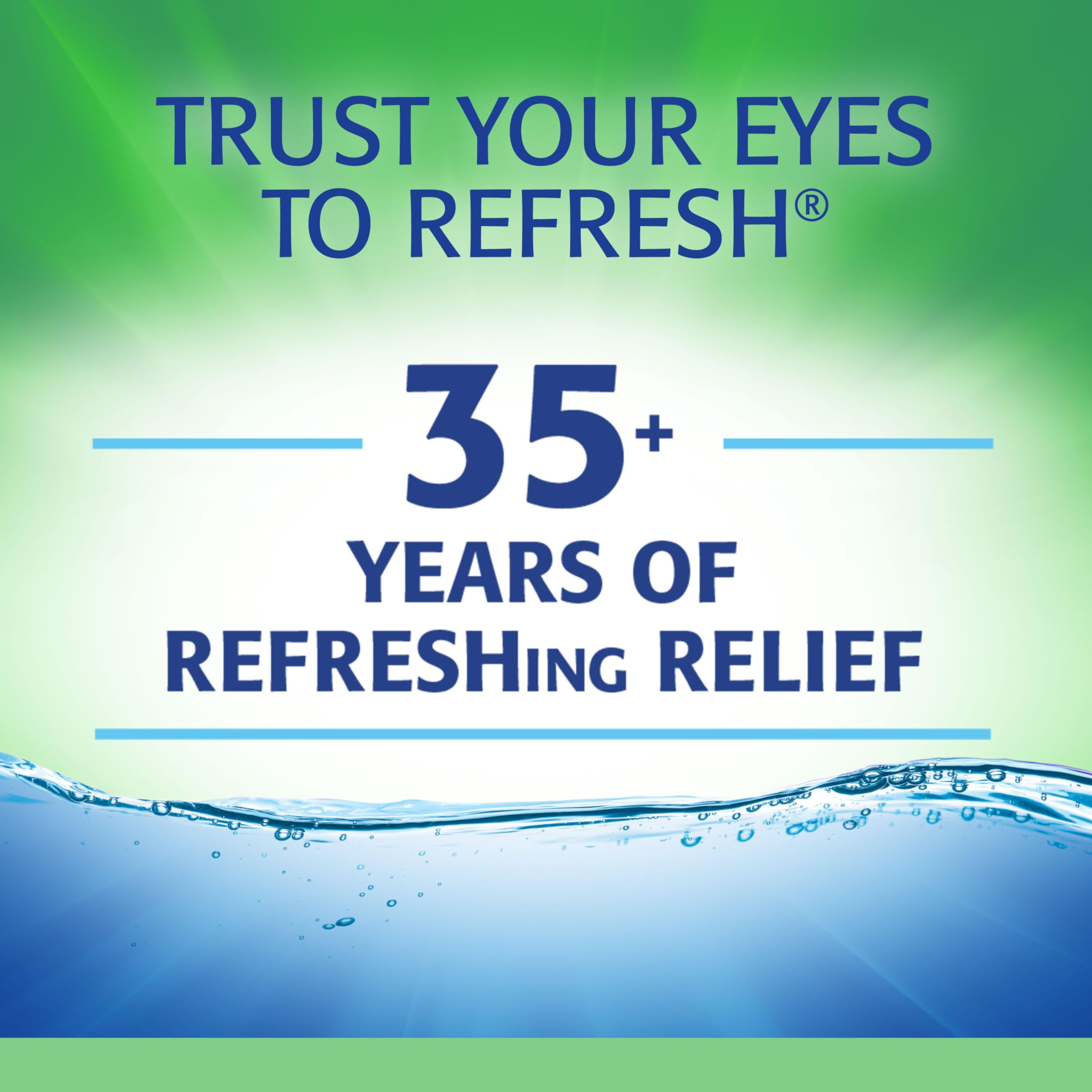 Refresh Plus dispensing drop shot illustrating easy application and quick dryness relief.