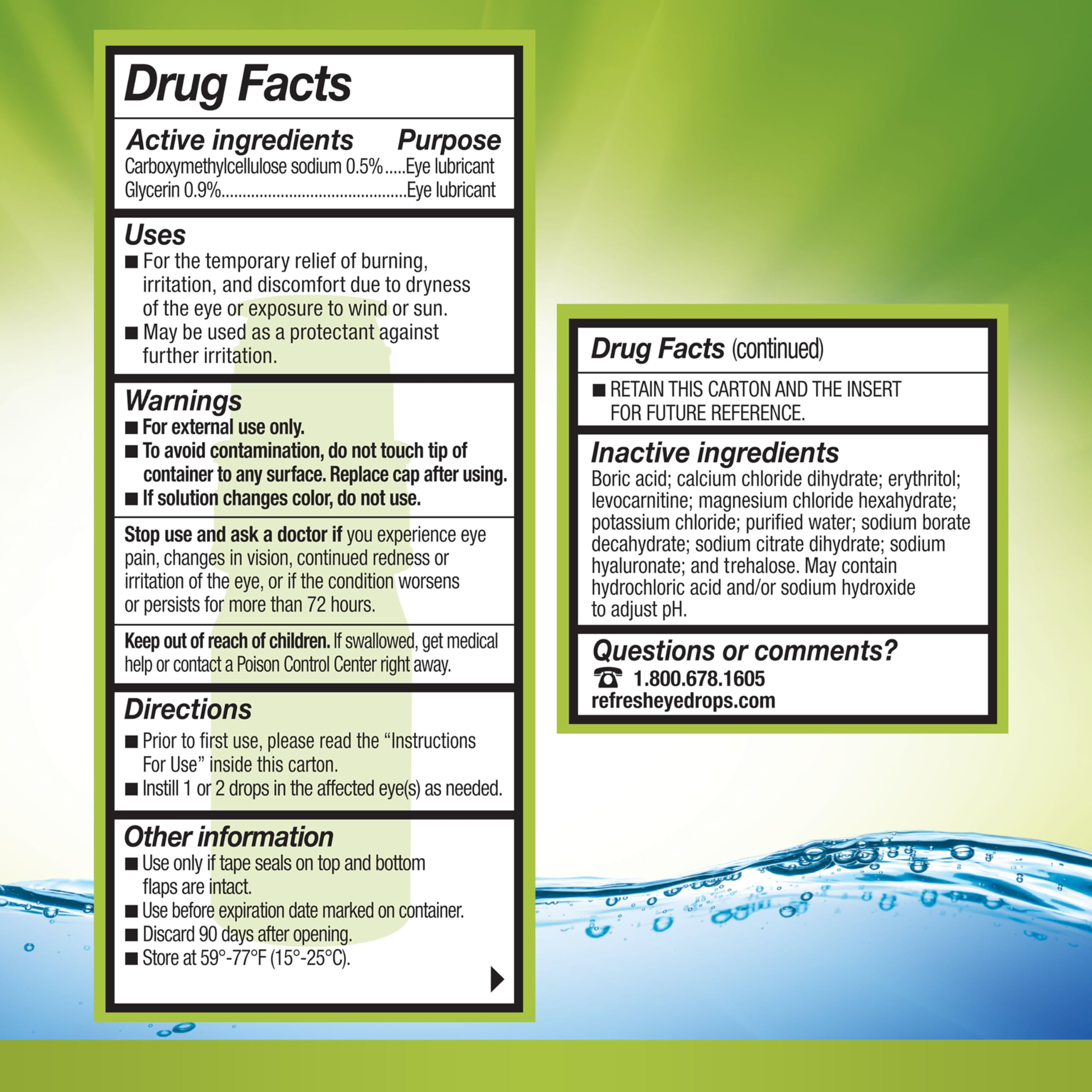 Refresh RELIEVA PF Xtra trehalose graphic suggests antioxidant component.
