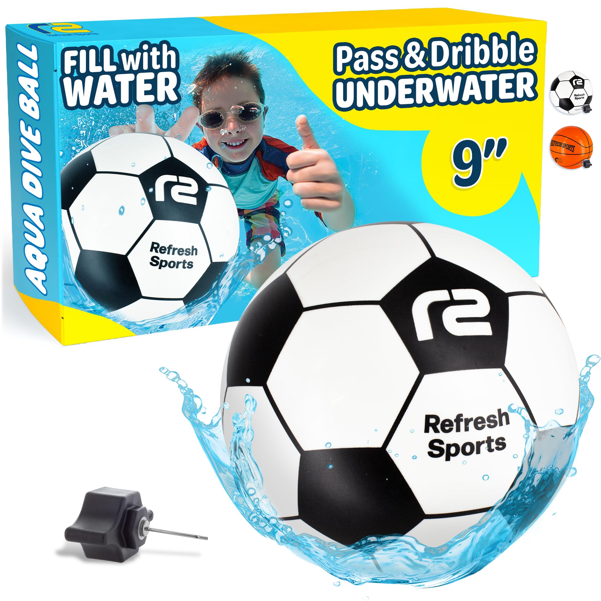 Refresh Sports Aqua Dive Ball in underwater play promoting active pool fun