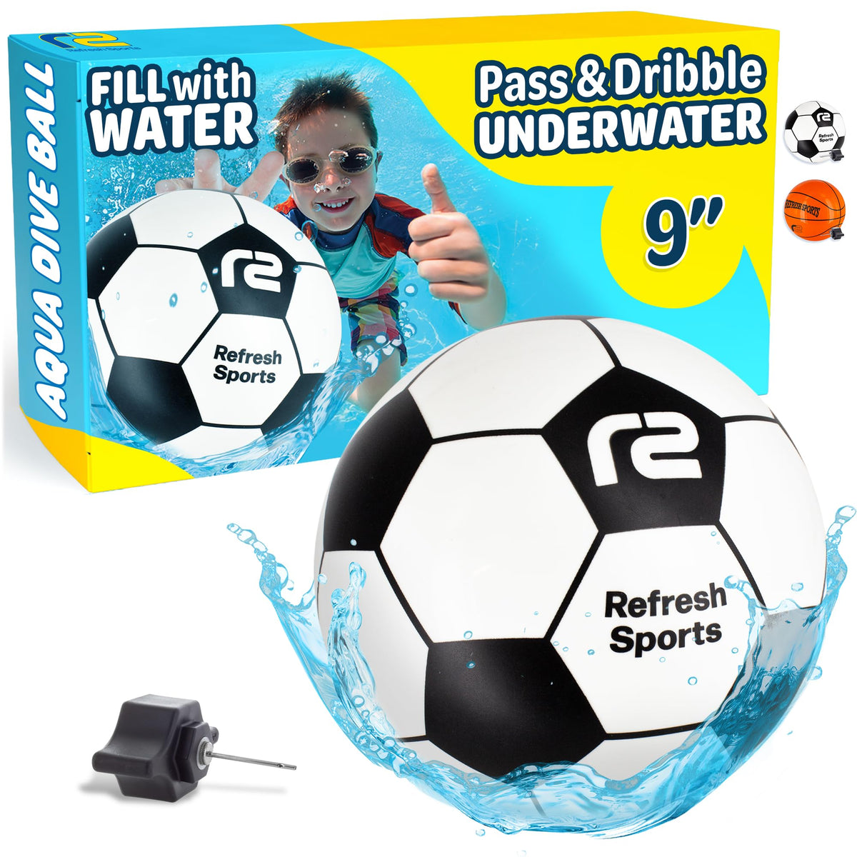 Refresh Sports Aqua Dive Ball in underwater play promoting active pool fun