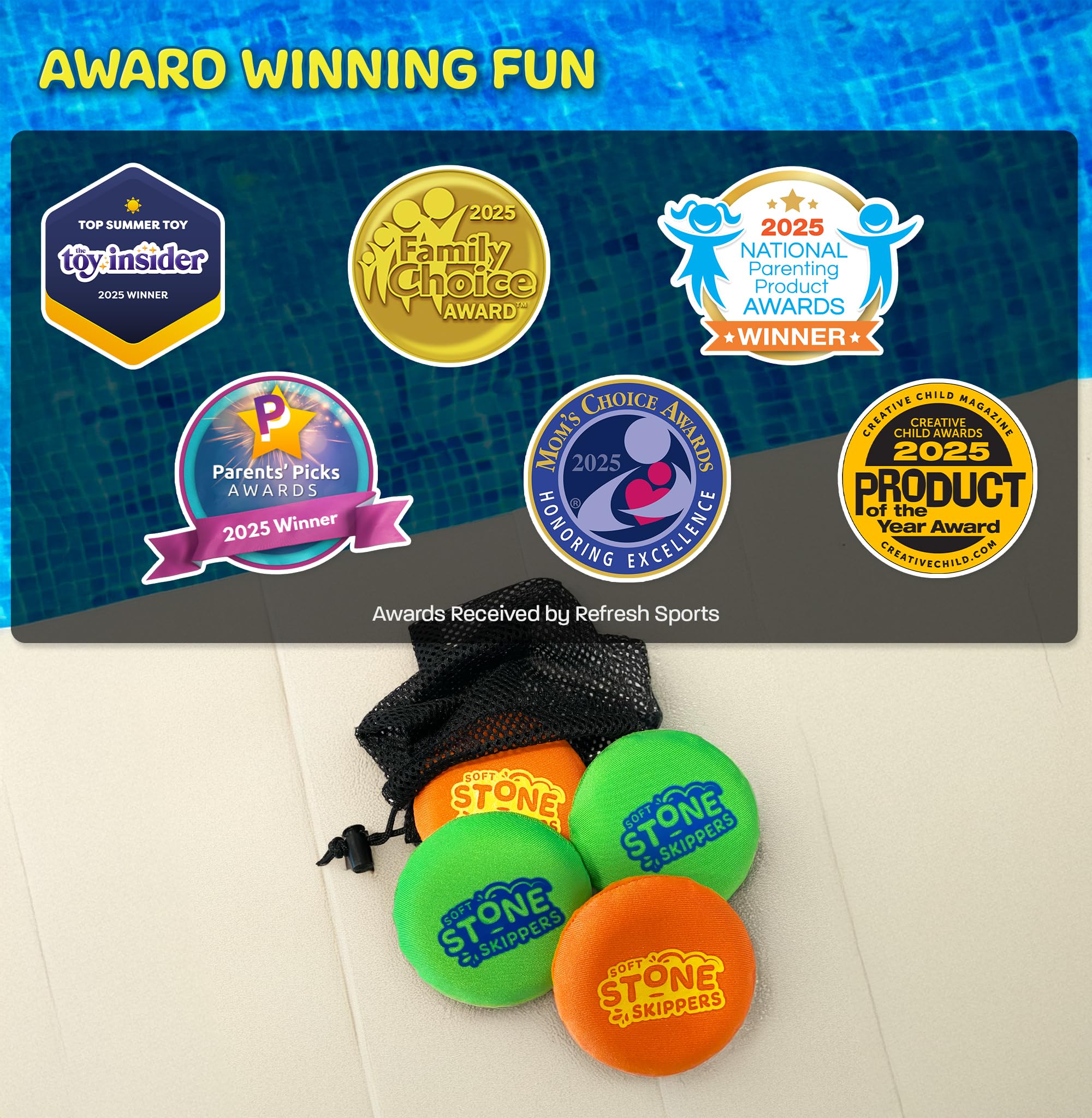 Family-friendly game for 2 to 4 players at the pool